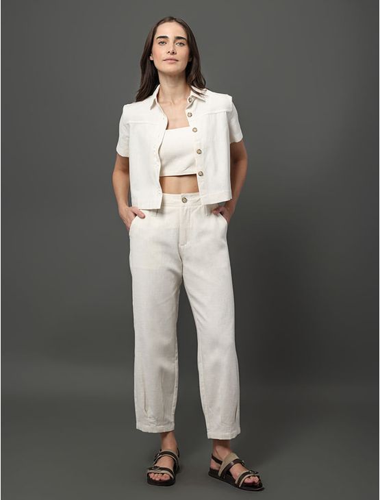 Camisa Feminina Viscolinho Calvin Klein Jeans - Branco Camisa Feminina Viscolinho Calvin Klein Jeans Branco 42