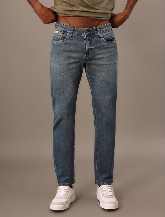 Calça Jeans Masculina Slim Moletom Calvin Klein Jeans - Azul Médio Calça Jeans Masculina Slim Moletom Calvin Klein Jeans Azul Médio 46