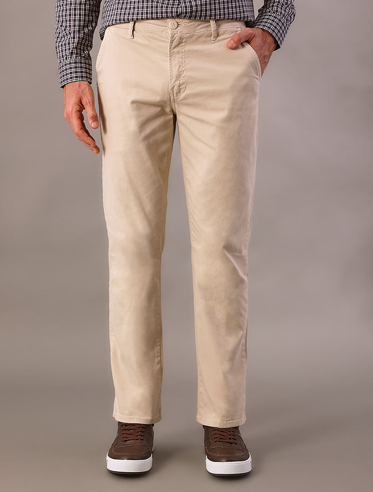 Calça Color Slim Chino - Caqui Claro