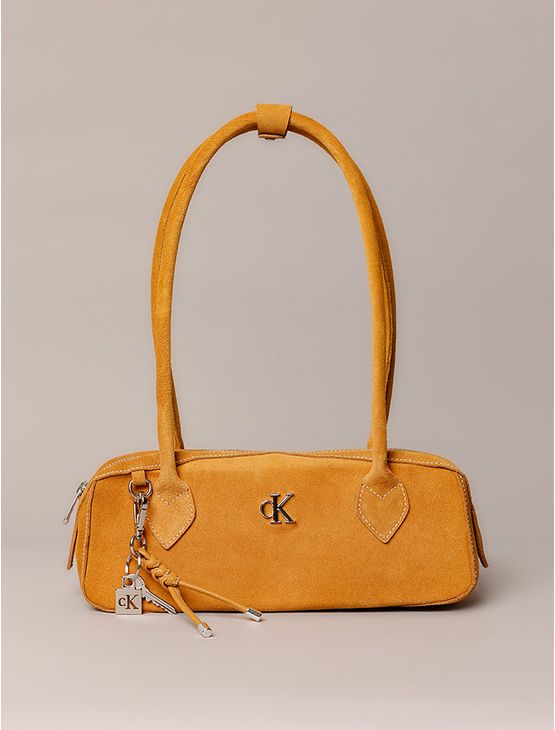 Bolsa Baguete Calvin Klein Jeans Feminino Camurça - Mostarda Bolsa Baguete Calvin Klein Jeans Feminino Camurça Mostarda u