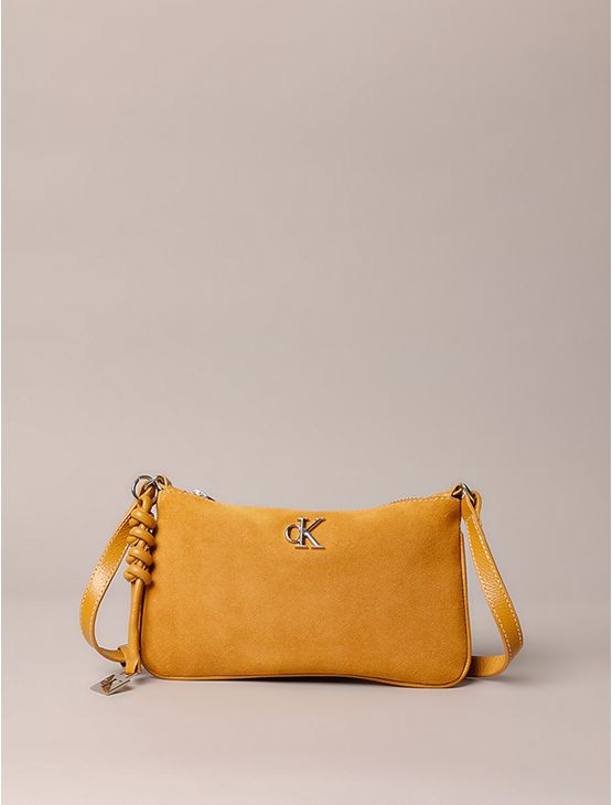 Bolsa Pequena Calvin Klein Jeans Feminino Camurça - Mostarda Bolsa Pequena Calvin Klein Jeans Feminino Camurça Mostarda u