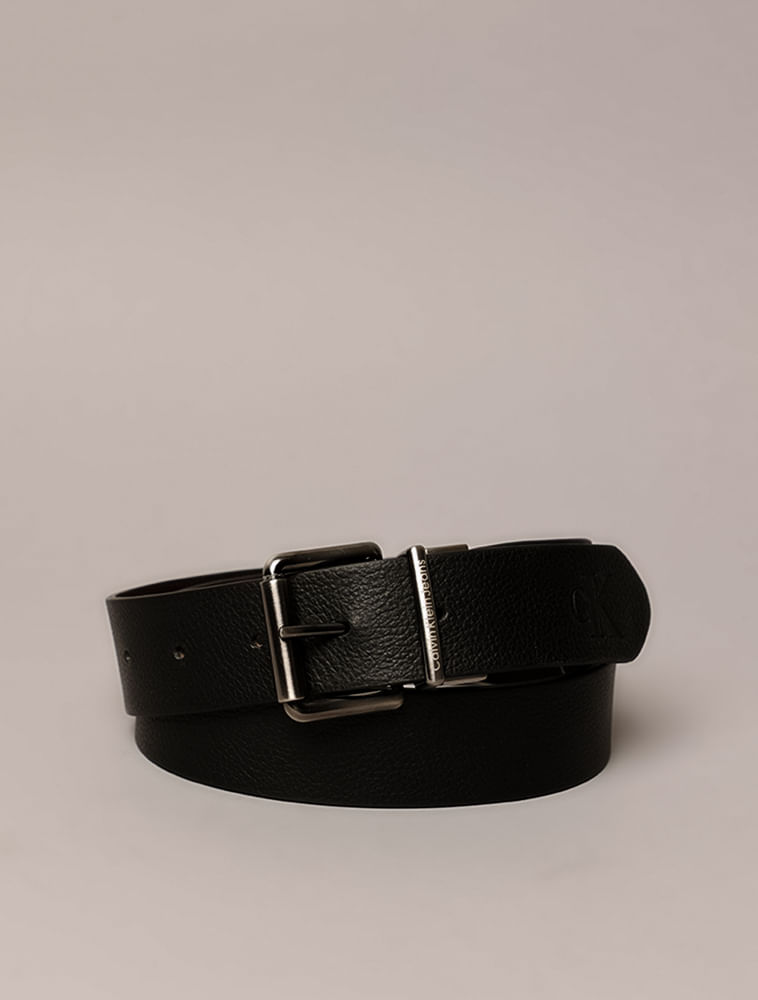 Cinto Masculino de Couro Dupla Face Calvin Klein Jeans - Preto