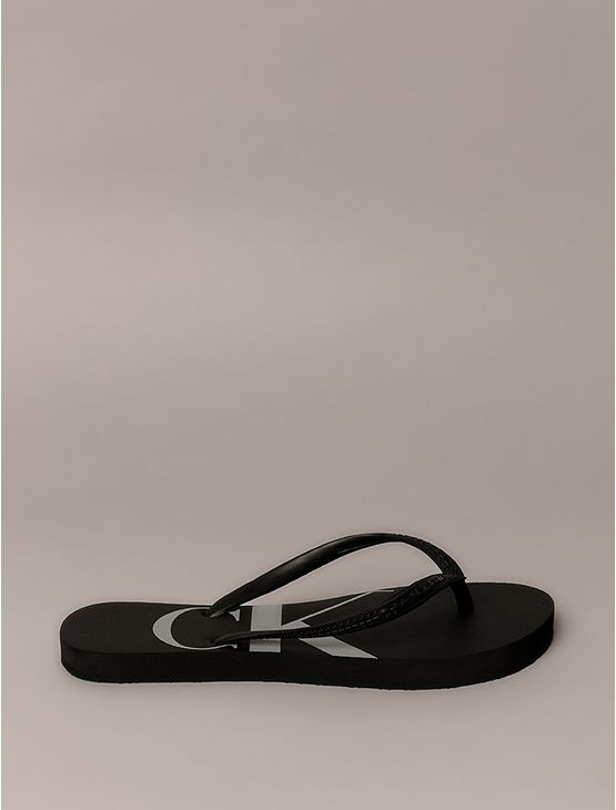 Chinelo Feminino Logo Corrido Calvin Klein Jeans - Preto Chinelo Feminino Logo Corrido Calvin Klein Jeans Preto 37/38