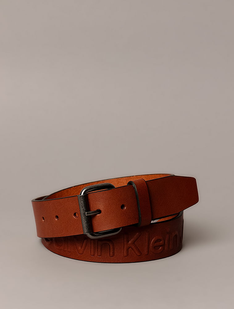 Cinto Calvin Klein Jeans Embossed - Havana - Cinto Calvin Klein Jeans Embossed Havana 100