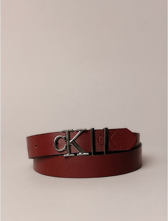 Cinto Calvin Klein Jeans Feminino Fivela Ck - Bordo Cinto Calvin Klein Jeans Feminino Fivela Ck Bordo g