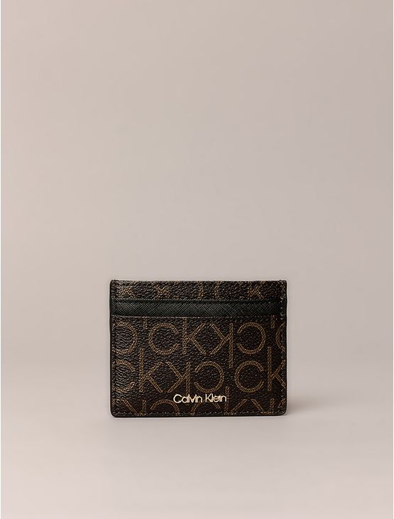 Porta Cartão Calvin Klein Feminina Monograma - Marrom Porta Cartão Calvin Klein Feminina Monograma Marrom u