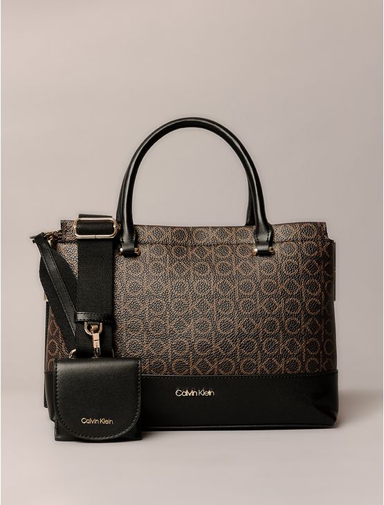 Bolsa Feminina Mini Monograma Calvin Klein - Marrom Bolsa Feminina Mini Monograma Calvin Klein Marrom u