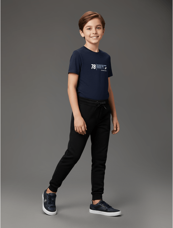 Calça Menina Moletom Logo Bordado Calvin Klein Jeans - Preto Calça Menina Moletom Logo Bordado Calvin Klein Jeans Preto 6