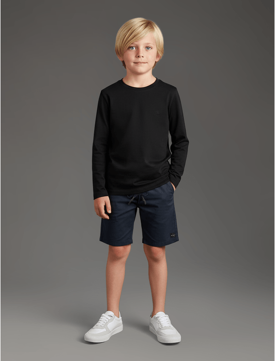 Camiseta Manga Longa Calvin Klein Jeans Menino Logotipo Bordado - Preto Camiseta Manga Longa Calvin Klein Jeans Menino Logotipo Bordado Preto 8