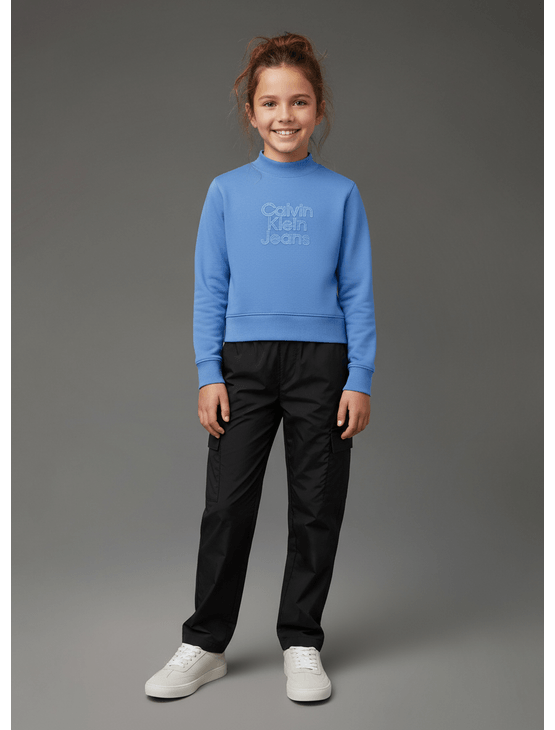 Casaco Calvin Klein Jeans Menina Relevo Glitter - Azul Claro Casaco Calvin Klein Jeans Menina Relevo Glitter Azul Claro 10
