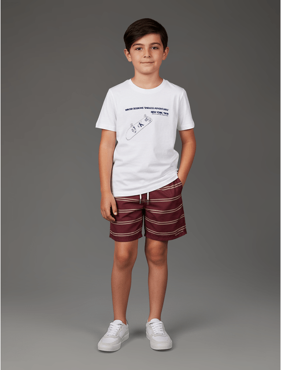 Shorts Swimwear Menino Listrado - Bordo Shorts Swimwear Menino Listrado Bordo 10