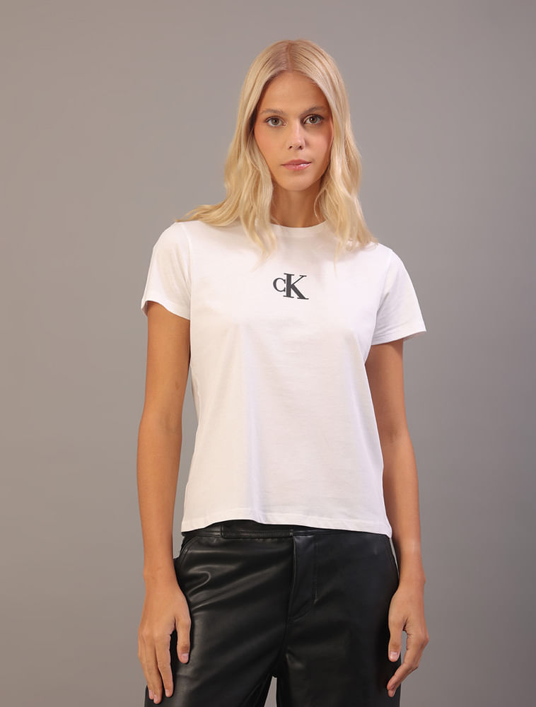 Camiseta Manga Curta Calvin Klein Jeans Rubber Patch - Branco 2