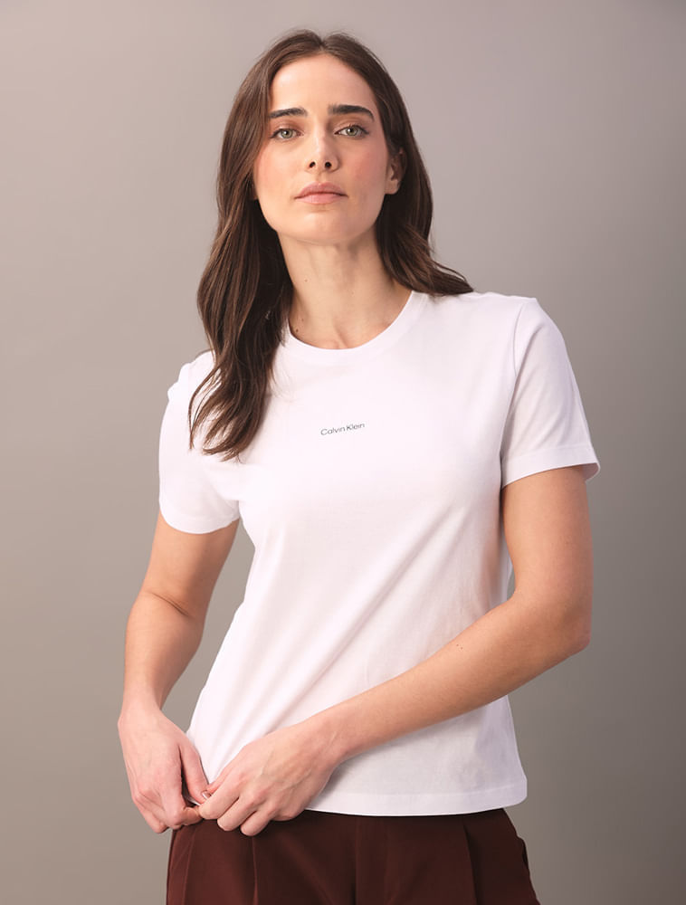 Camiseta Feminina Gola Careca - Branco 2