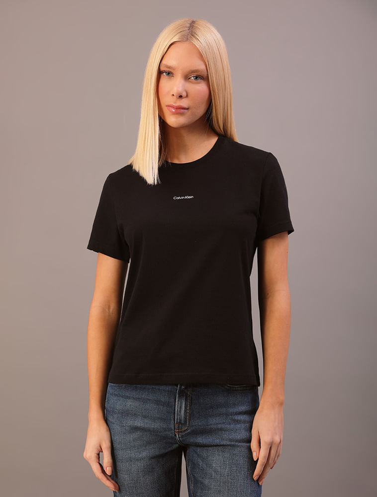 Camiseta Feminina Gola Careca - Preto