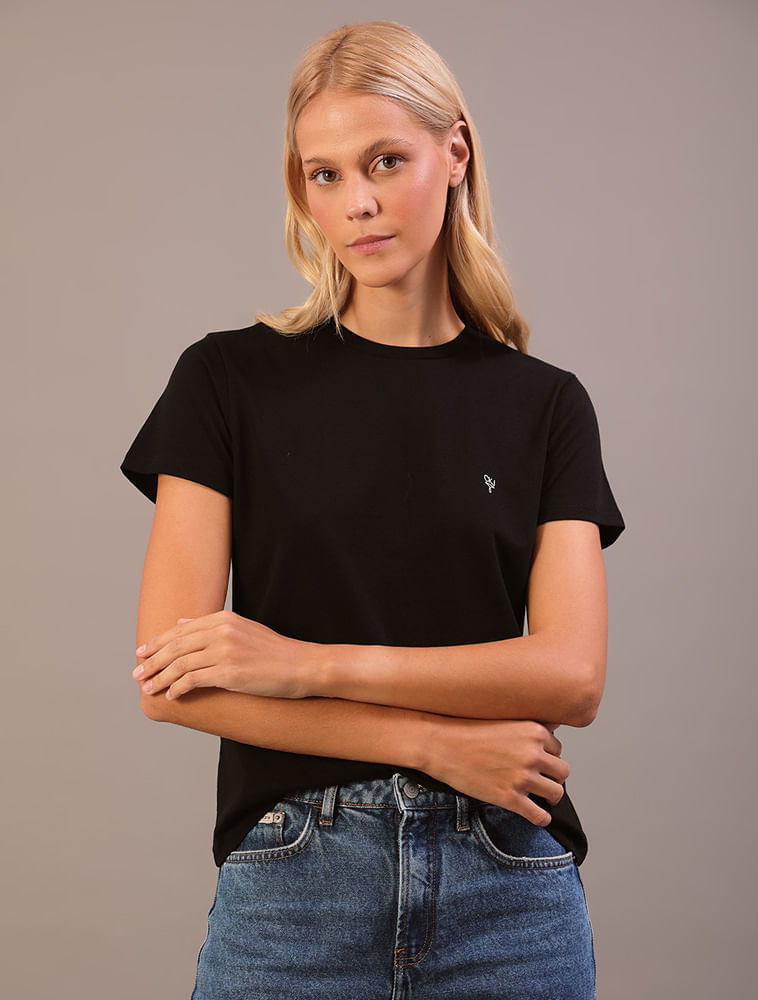 Camiseta Manga Curta Logo Ômega Calvin Klein Jeans - Preto
