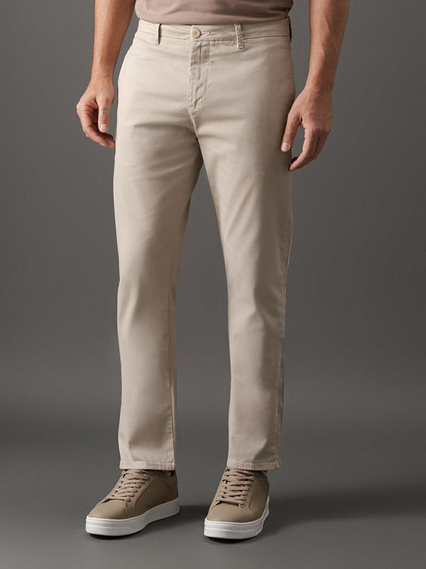 Calça Chino Slim - Caqui Claro