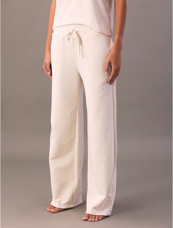 Calça Feminina Pantalona Bolsos Linho Heritag Calvin Klein Loungewear - Off White Calça Feminina Pantalona Bolsos Linho Heritag Calvin Klein Loungewear Off White g