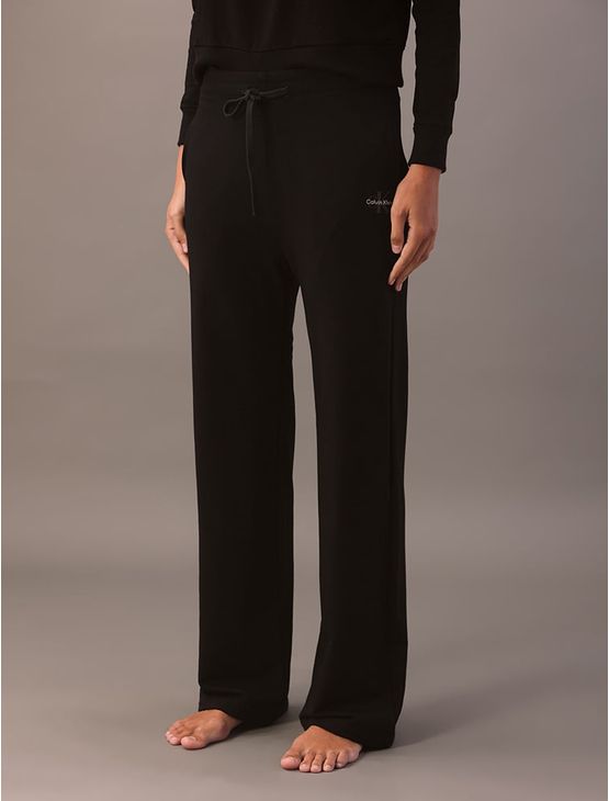 Calça Reta Feminina Bolsos Calvin Klein Loungewear - Preto Calça Reta Feminina Bolsos Calvin Klein Loungewear Preto p