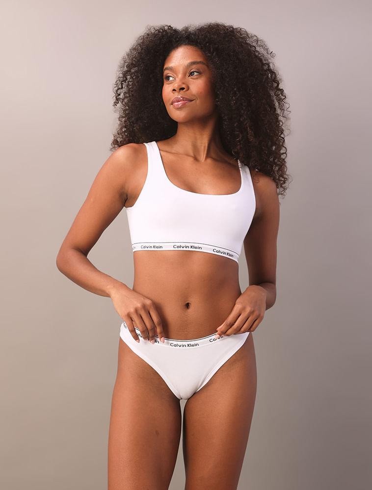 Top Mini Reversível Calvin Klein Feminina Modern Cotton - Branco