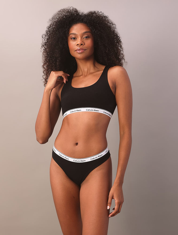 Top Mini Reversível Calvin Klein Feminina Modern Cotton - Preto