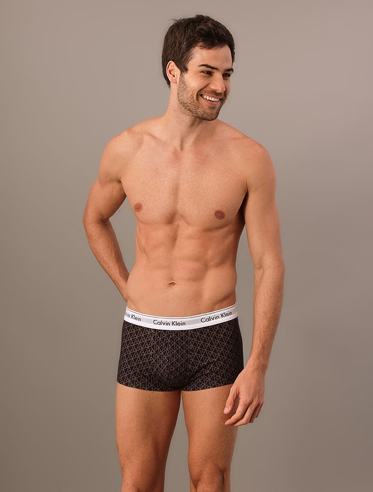 Cueca Low Rise Trunk Estampada Modern Cotton Calvin Klein Underwear - Preto