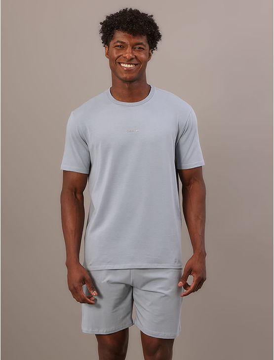 Pijama Masculino Manga Curta e Bermuda Pima Cotton - Azul Claro Pijama Masculino Manga Curta e Bermuda Pima Cotton Azul Claro m