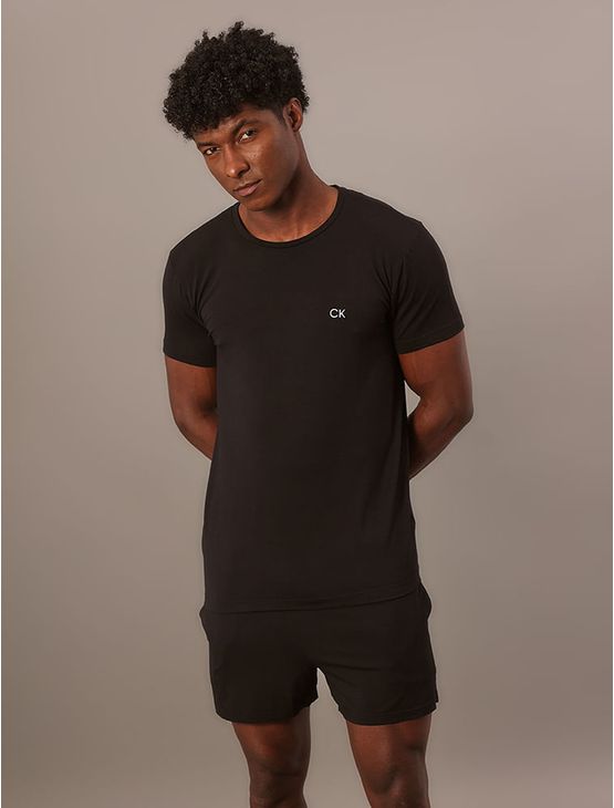Pijama Masculino Manga Curta Berm C/Bolso Calvin Klein Modal - Preto Pijama Masculino Manga Curta Berm C/Bolso Calvin Klein Modal Preto p