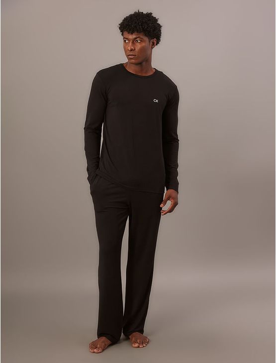 Pijama Masculino Manga Longa Calça Calvin Klein Modal - Preto Pijama Masculino Manga Longa Calça Calvin Klein Modal Preto Gg