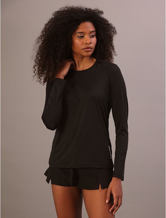 Camiseta Manga Longa Swimwear Feminino Uv - Preto Camiseta Manga Longa Swimwear Feminino Uv Preto m