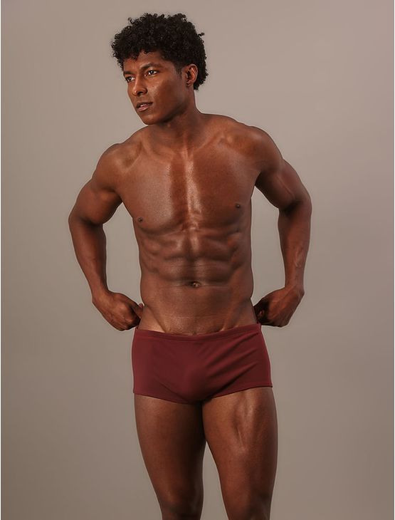 Sunga Trunk Basica Lisa Com Silk na Late - Bordo Sunga Trunk Basica Lisa Com Silk na Late Bordo p