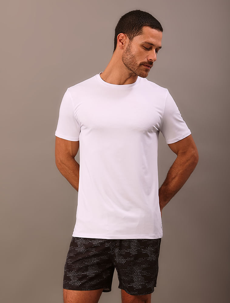 Camiseta Manga Curta Swimwear Masculino Uv - Branco