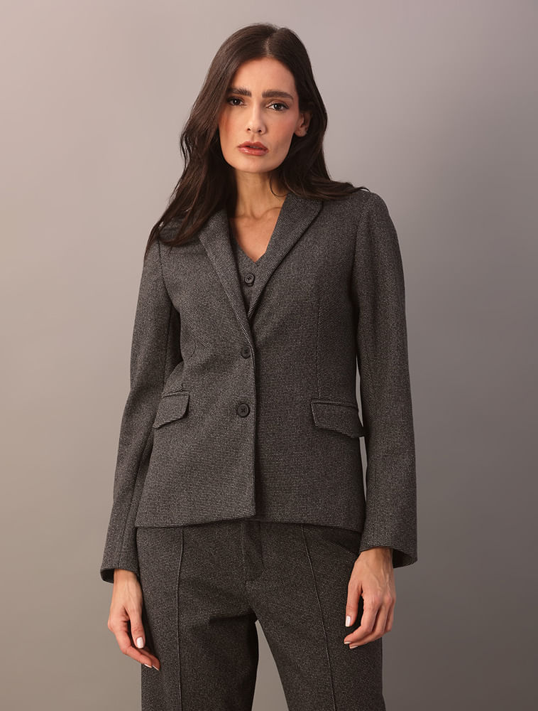 Blazer Calvin Klein Feminino Pied de Poule - Preto