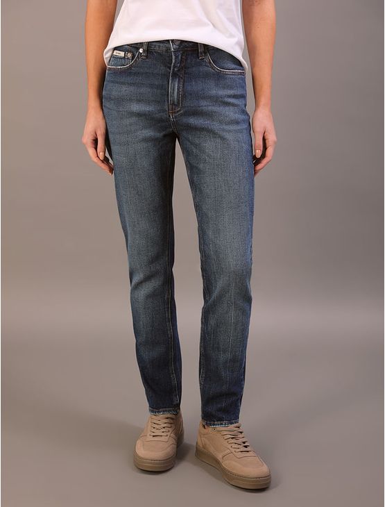 Calça Jeans Slim Feminina 5 Pockets - Azul Médio Calça Jeans Slim Feminina 5 Pockets Azul Médio 44