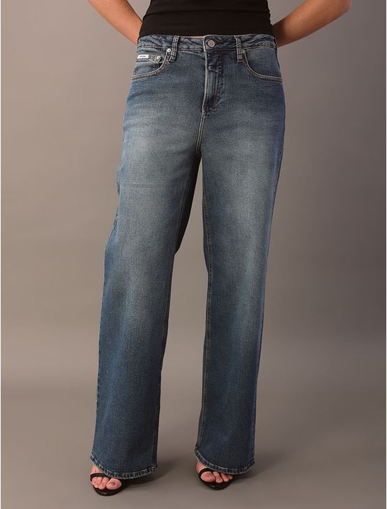 Calça Jeans Wide Leg Feminina 5 Pockets