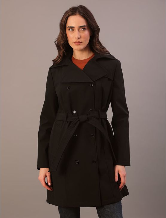Trench Coat Calvin Klein Feminina Com Cinto e Capuz - Preto Trench Coat Calvin Klein Feminina Com Cinto e Capuz Preto Gg
