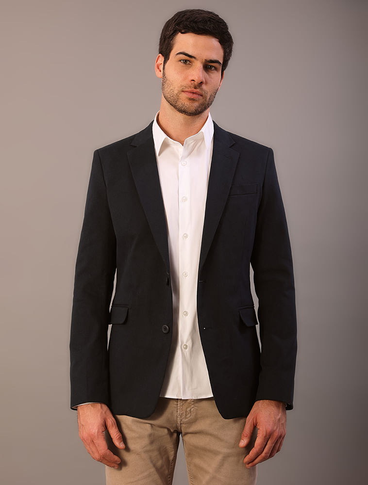 Blazer Slim Cotelê - Marinho