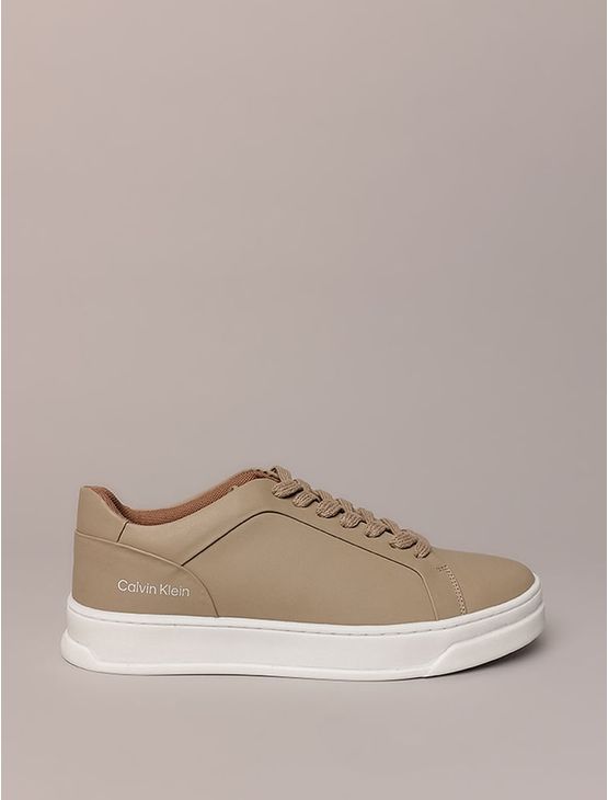 Tênis Couro Calvin Klein - Caqui Claro Tênis Couro Calvin Klein Caqui Claro 38