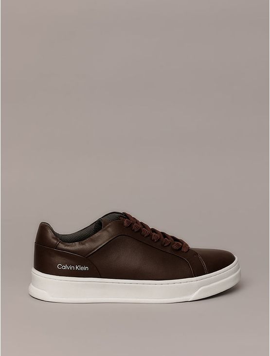 Tênis Couro Calvin Klein - Marrom Tênis Couro Calvin Klein Marrom 38