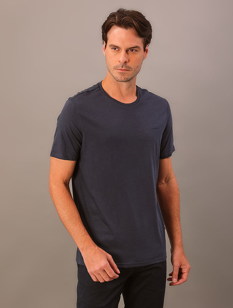 Camiseta Masculina Gola Careca Solid Liquid - Chumbo - Camiseta Masculina Gola Careca Solid Liquid Chumbo g