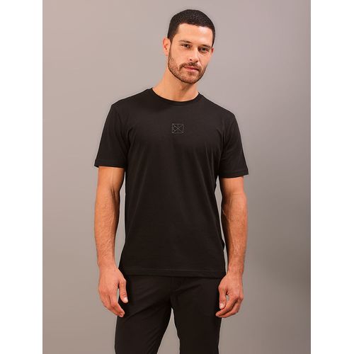 Camiseta Manga Curta Calvin Klein Masculino Rubber Patch Aop - Preto