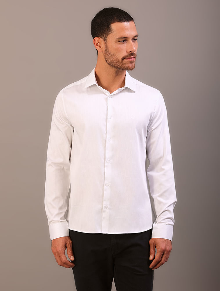 Camisa Manga Longa Slim Fio 60 - Branco