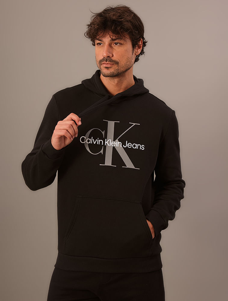 Moletom Masculino Hoodie Calvin Klein Jeans - Preto - Moletom Masculino Hoodie Calvin Klein Jeans Preto m