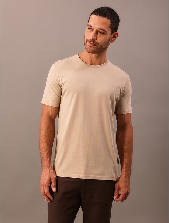 Camiseta Masculina Gola Careca Solid Liquid - Caqui Medio Camiseta Masculina Gola Careca Solid Liquid Caqui Medio p