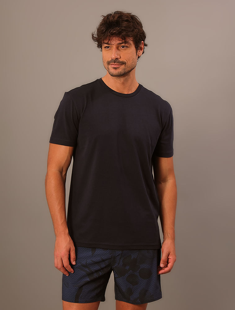Camiseta Masculina de Algodão Essentials Minimalista Calvin Klein Jeans - Azul Marinho