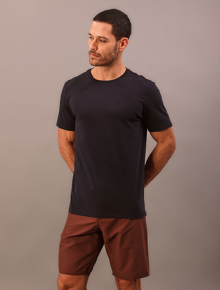 Camiseta Manga Curta Swimwear Logo Costas Calvin Klein Swimwear - Azul Marinho
