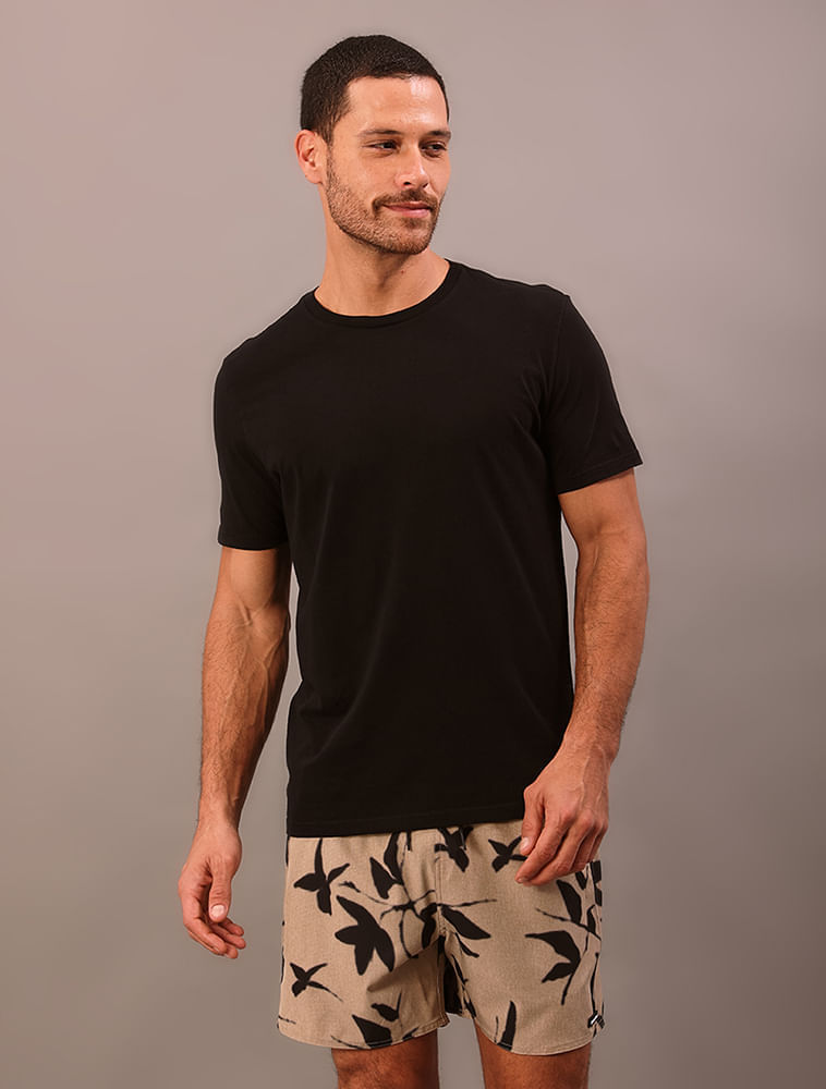 Camiseta Manga Curta Logo Costas Calvin Klein Swimwear - Preto