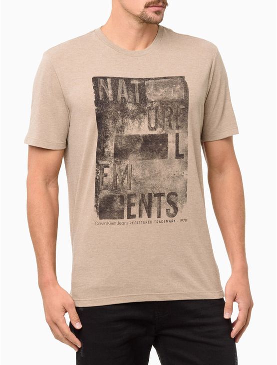 Camiseta Masculina Nature Elements - Caqui Claro Camiseta Masculina Nature Elements Caqui Claro p