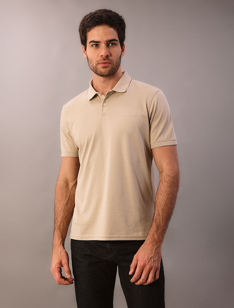 Polo Masculina Liquid Touch Calvin Klein - Caqui Medio