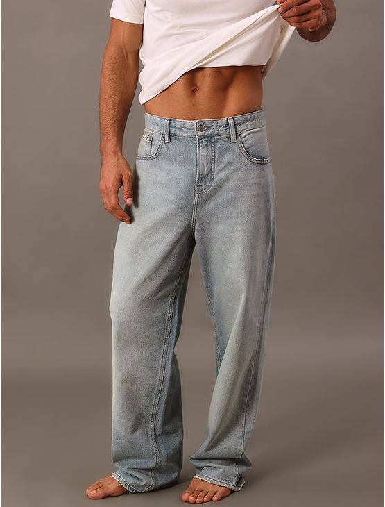 Calça Jeans Baggy 5 Pockets - Azul Claro Calça Jeans Baggy 5 Pockets Azul Claro 44
