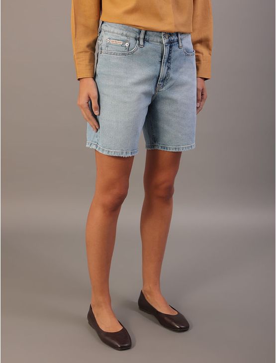 Bermuda Jeans Feminina Alongada 5 Pockets - Azul Claro Bermuda Jeans Feminina Alongada 5 Pockets Azul Claro 42